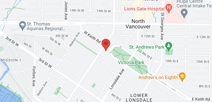 map of 304 683 W VICTORIA PARK
